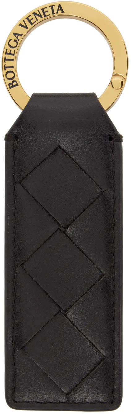 Black Tab Key Ring by Bottega Veneta