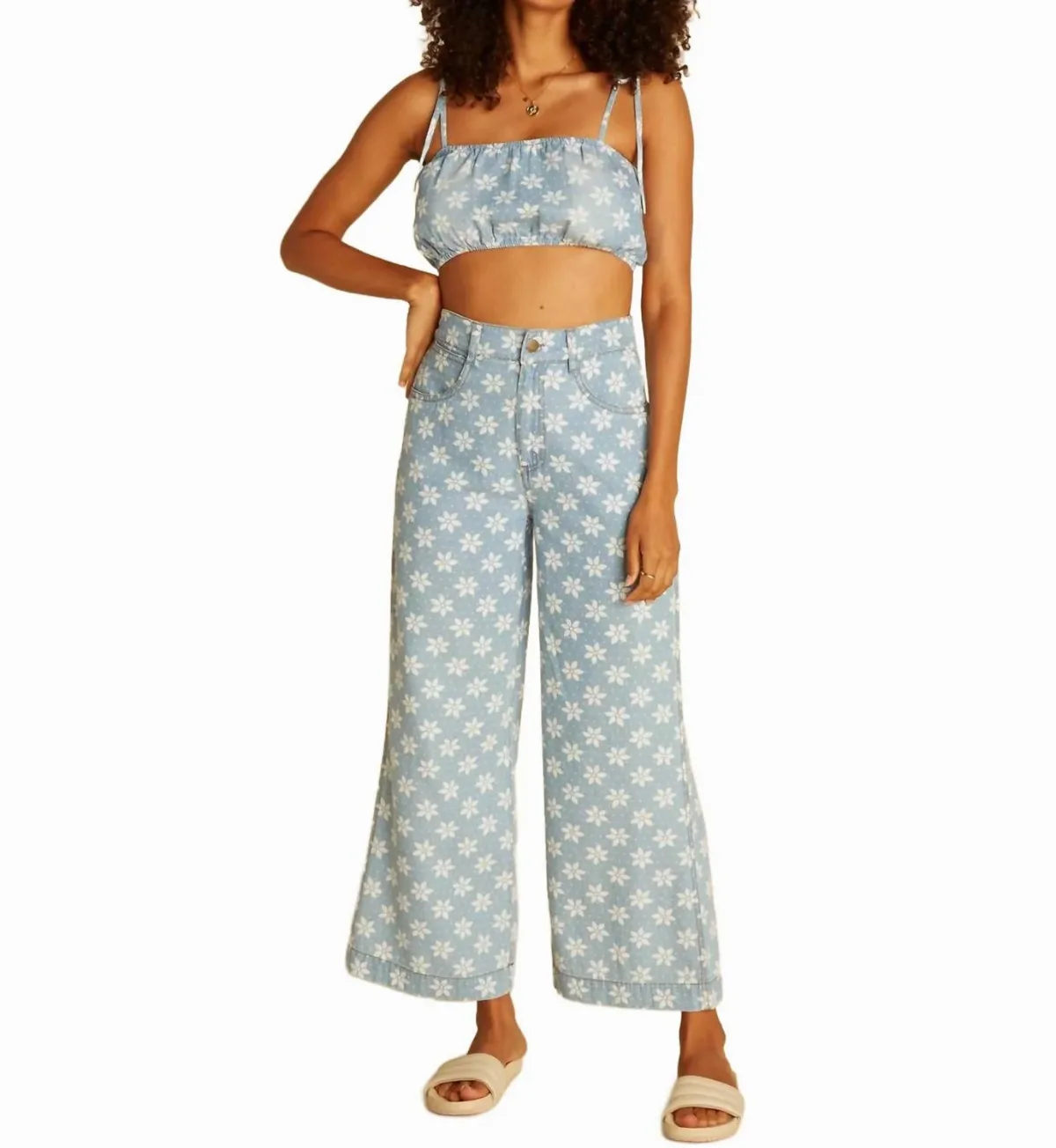 Perfect Pair Crop Top in Rodeo Blue by Billabong