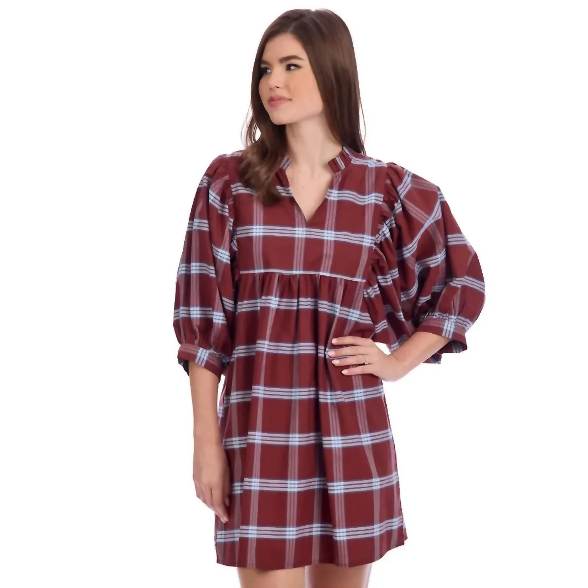 Shipley Plaid Mini Dress by mudpie