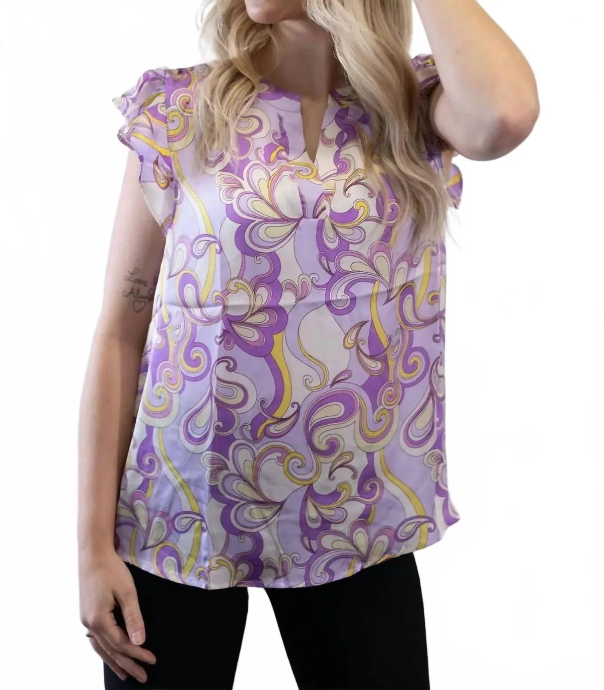 Split Neckline Western Satin Blouse by ANDREE BY UNIT
