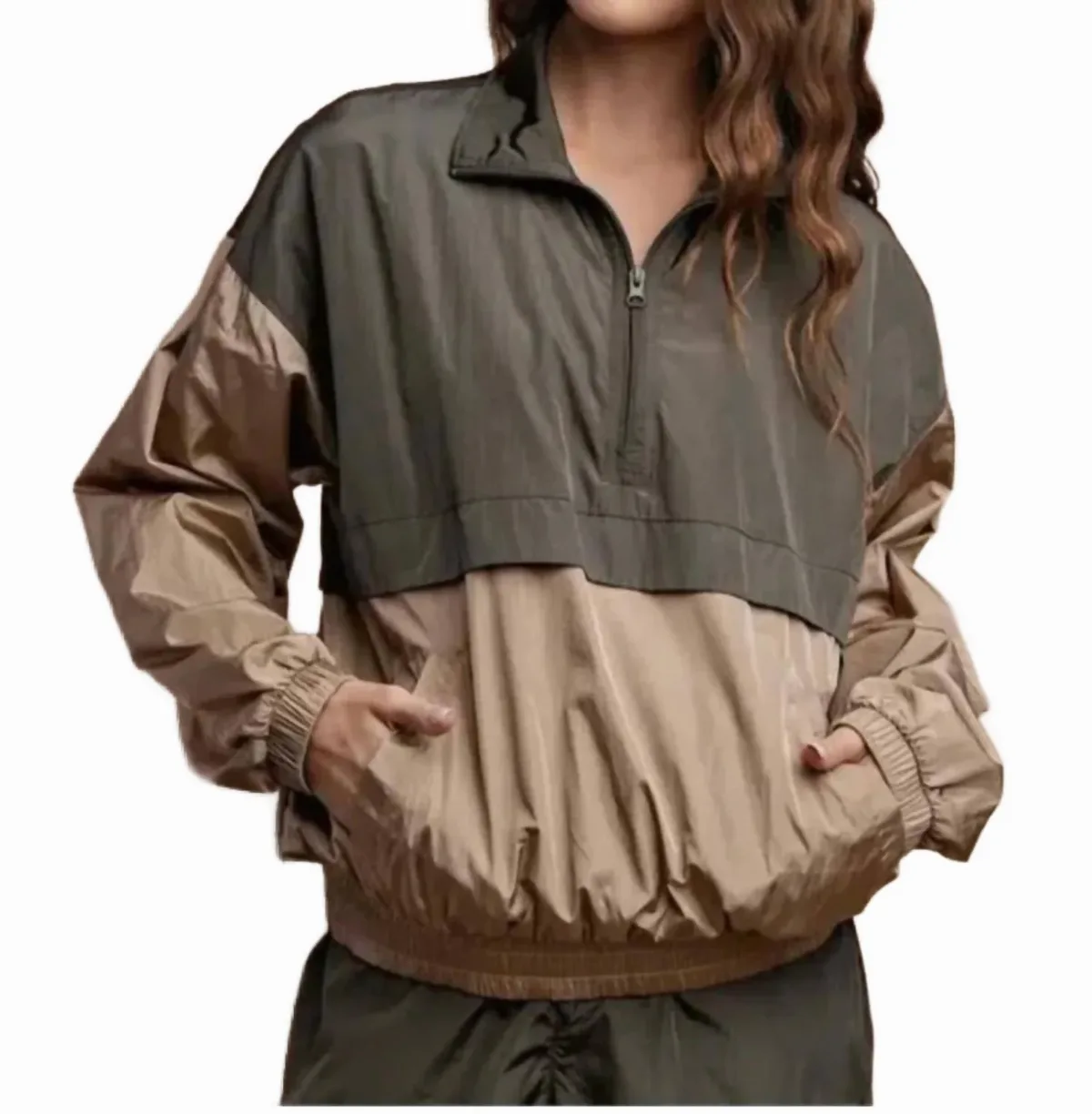Piper Half Zip Parachute Pullover Jacket by RAE MODE