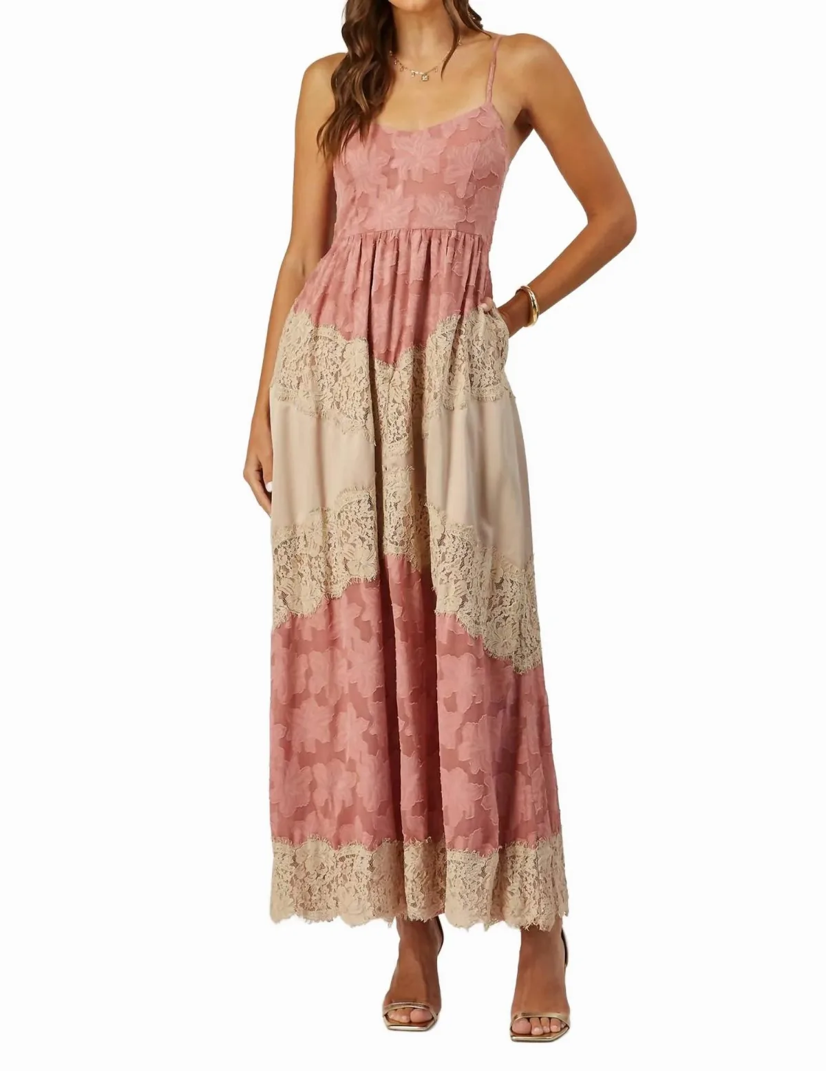 Charlotte Lace and Burnout Maxi Dress