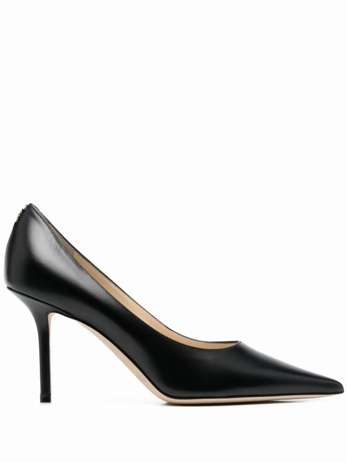 Pointed-Toe Pumps with Smooth Leather Upper and Stiletto Heel