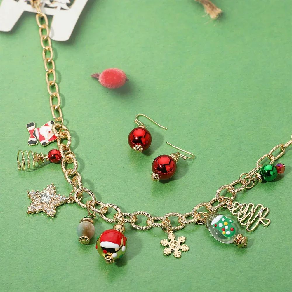 Holiday Charm Station Necklace by FASHNZFAB