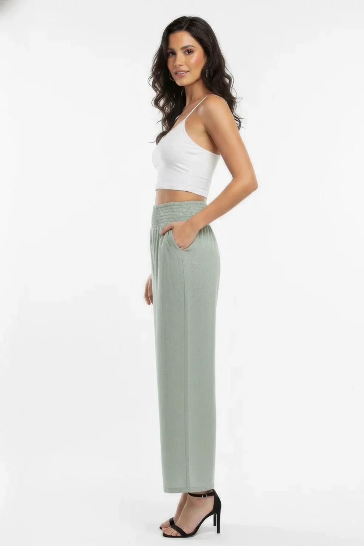 Lightweight High-Waisted Wide-Leg Lounge Pants by TRUEDAMES