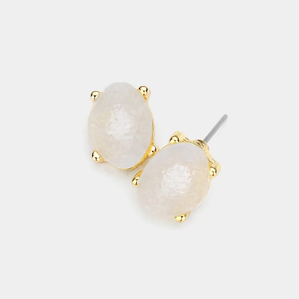 Druzy Stud Earrings by FASHNZFAB