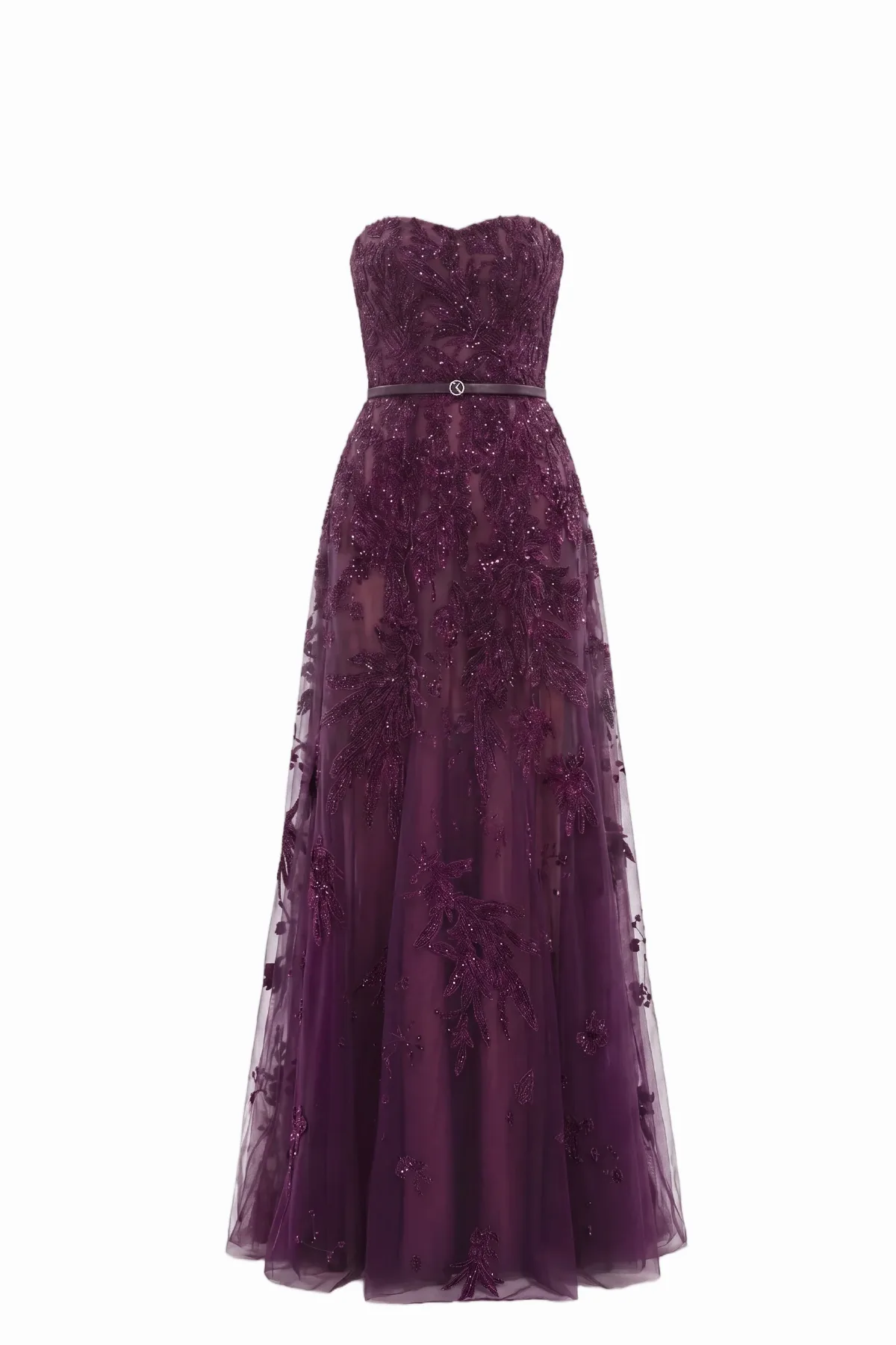 Embroidered Strapless Dress by SAIID KOBEISY