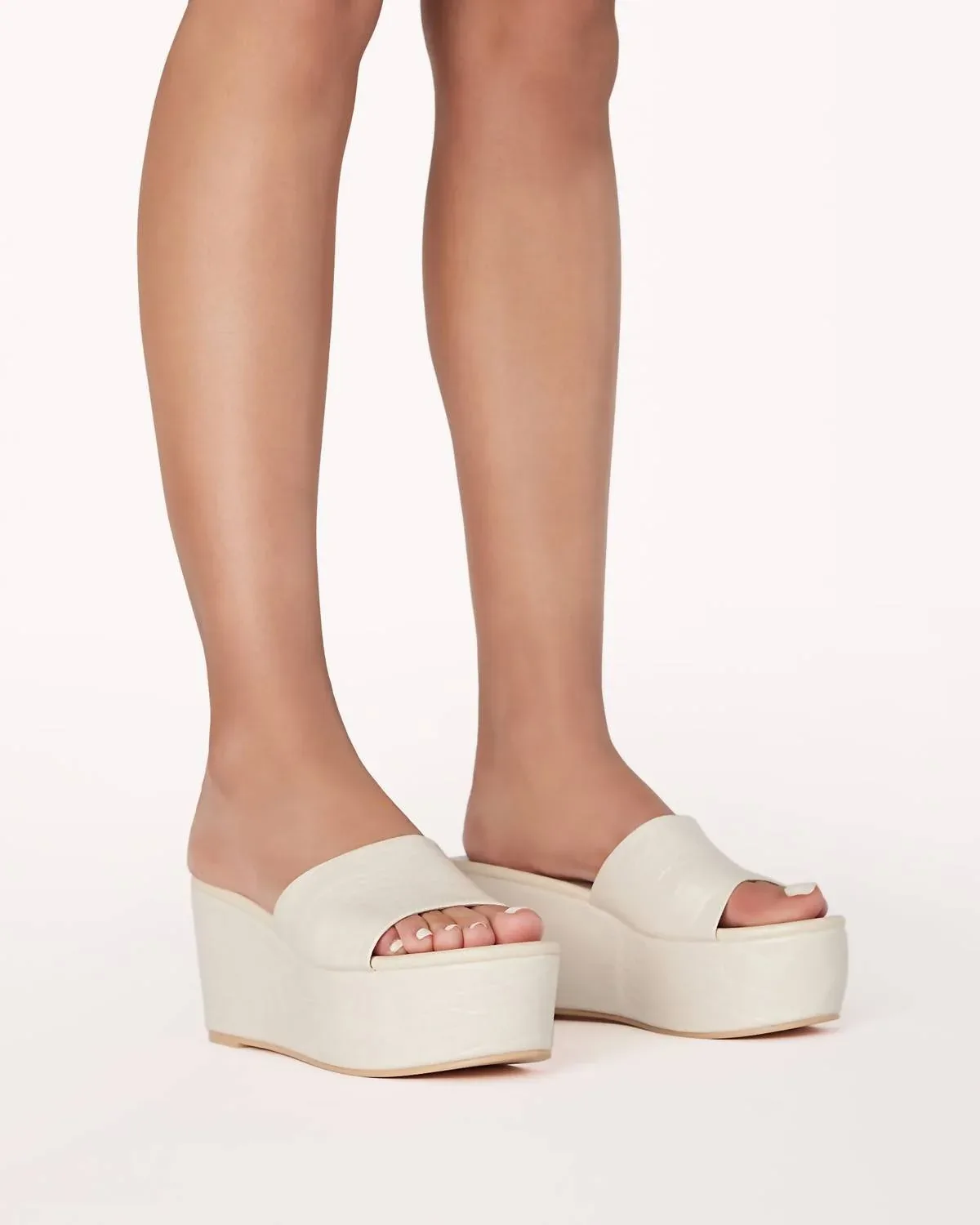 Fran Sandals in Bone Croc by BiLLiNi