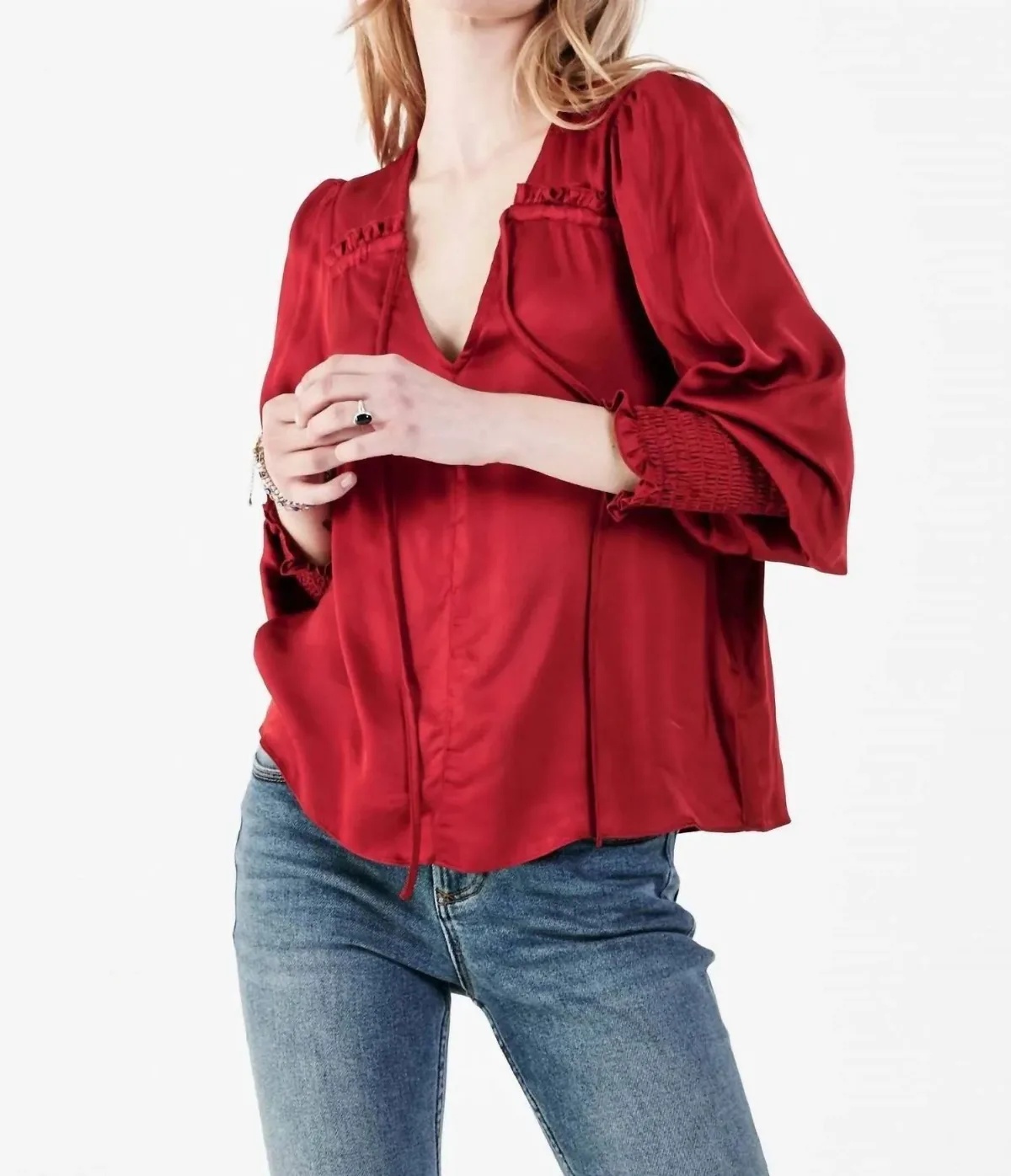 Amelia Ruched Top in Barbados by DEAR JOHN DENIM