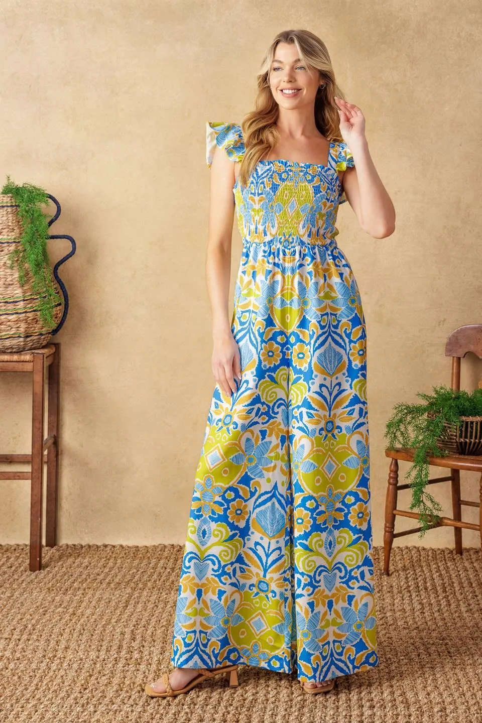 No Need to Worry Woven Jumpsuit by TRUEDAMES