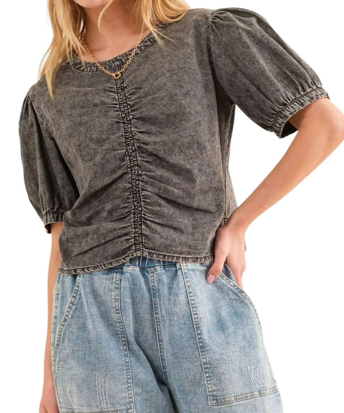 Give Us Time Shirring Top by And The Why