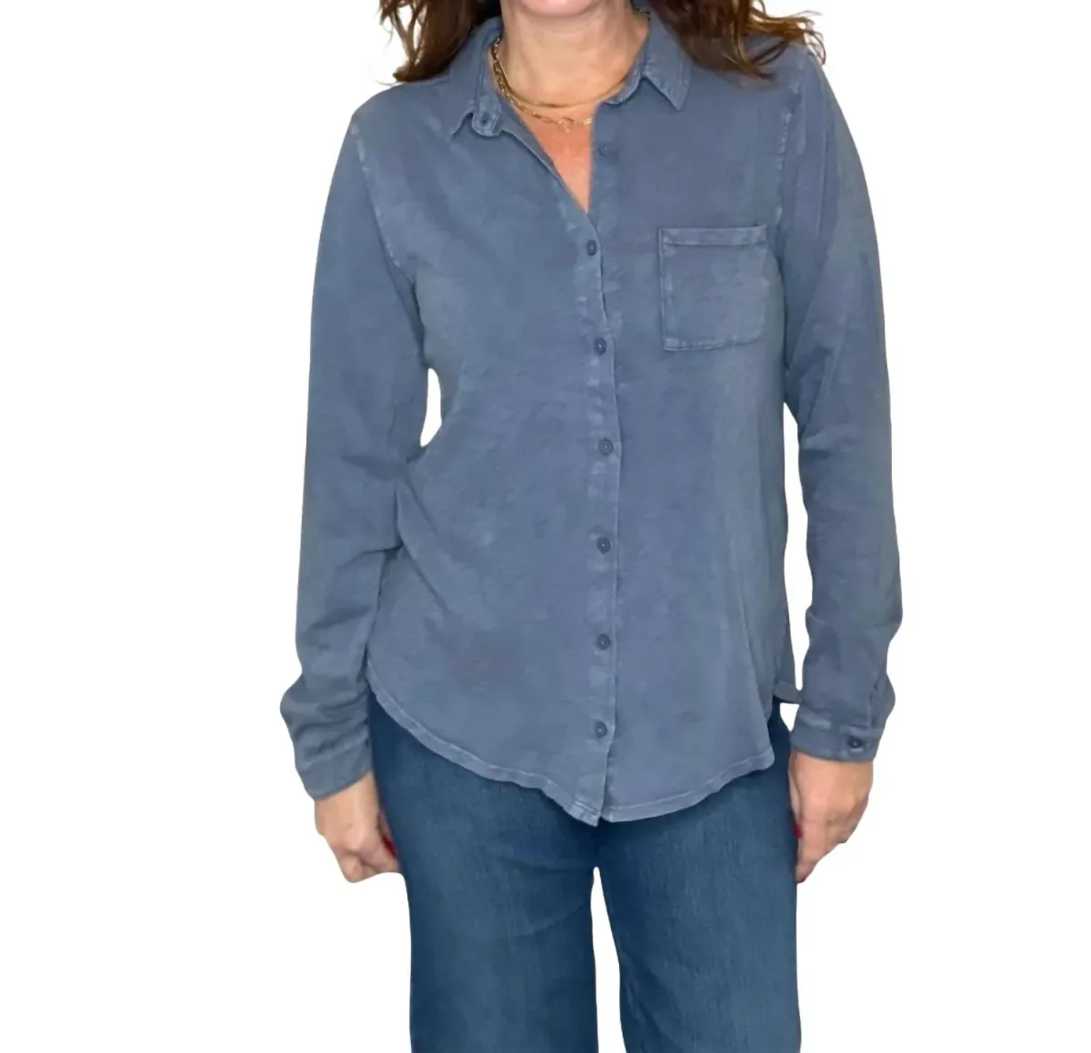 Perfectly Soft Button Up Shirt in Vintage Indigo by hello nite