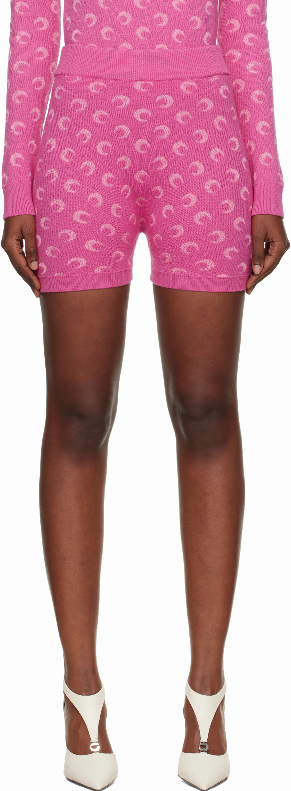 Pink Moon Jacquard Knit Shorts