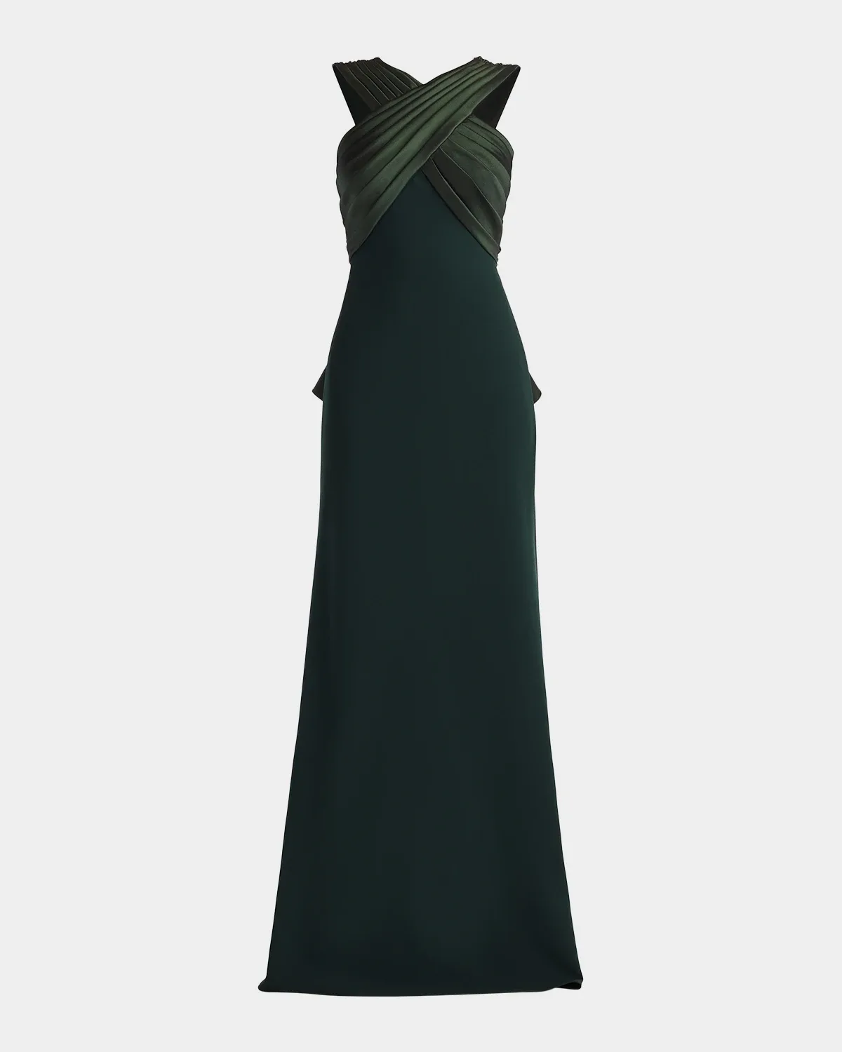Caro Pleated Taffeta-Embellished Crepe Gown by Tadashi Shoji