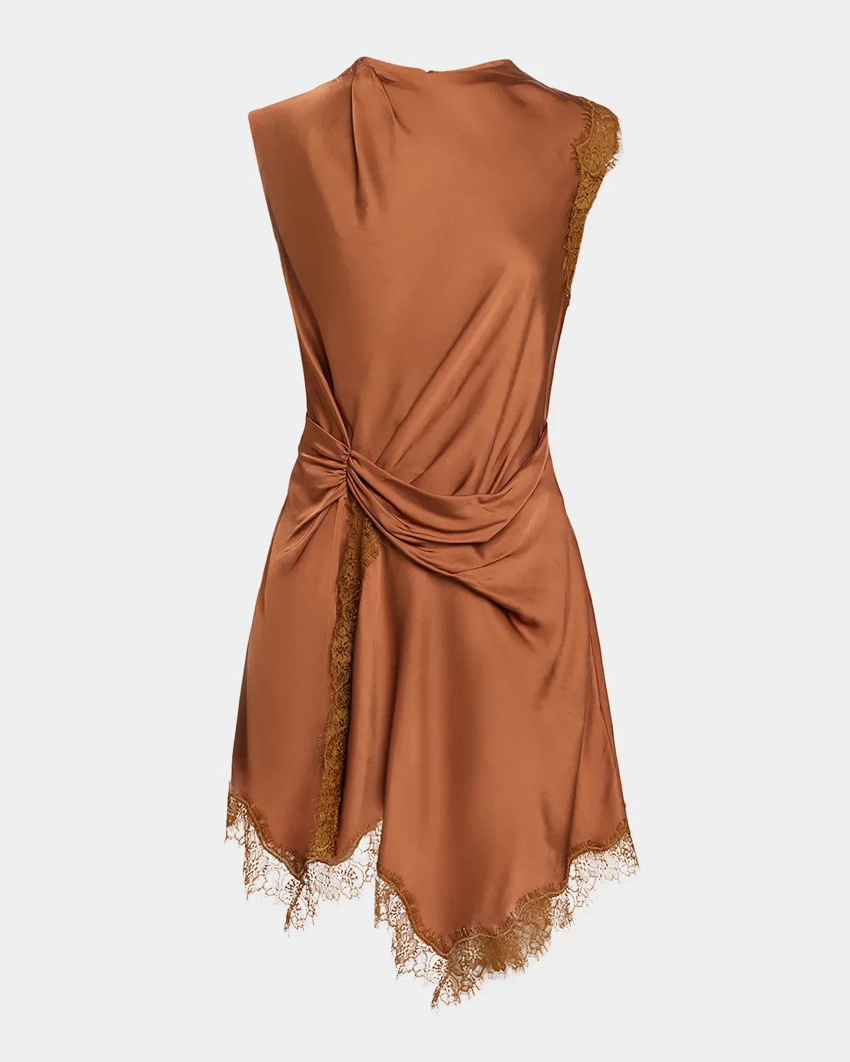 Dion Draped Satin Lace Mini Dress by A.L.C.