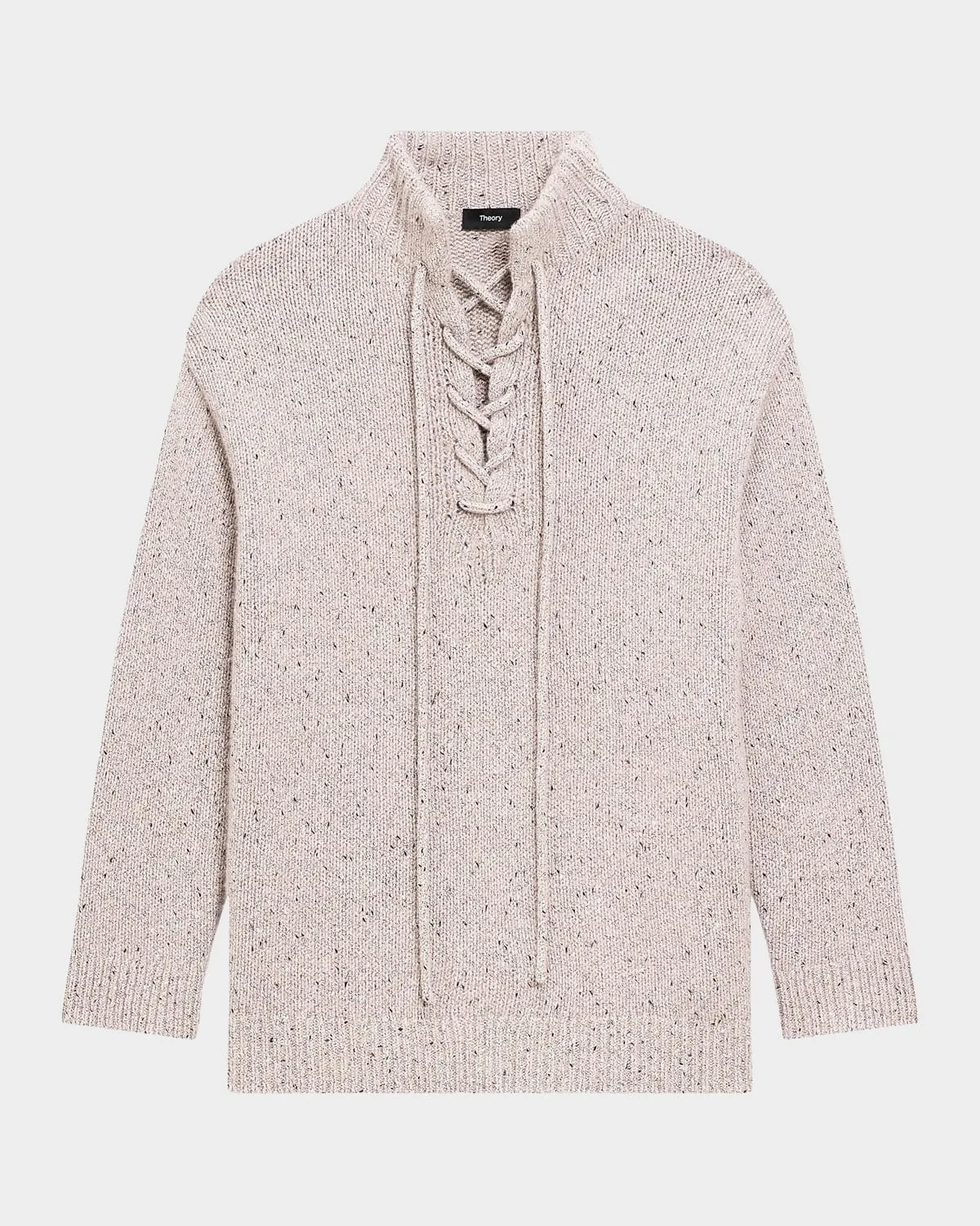 Oversized Drawstring Wool-Blend Pullover Sweater by Theory