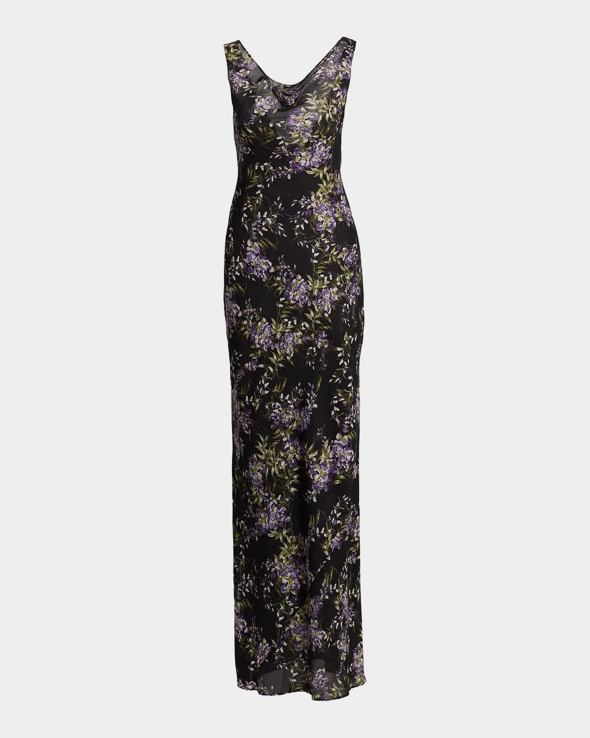 Floral Cowlneck Maxi Dress by Norma Kamali