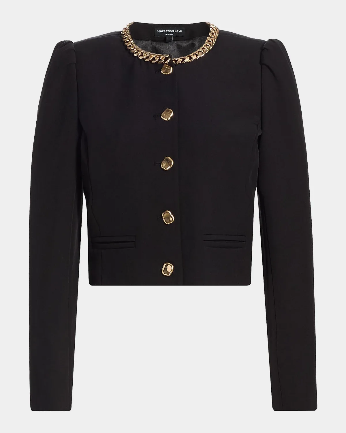 Chiara Chain-Embellished Crepe Jacket by Generation Love