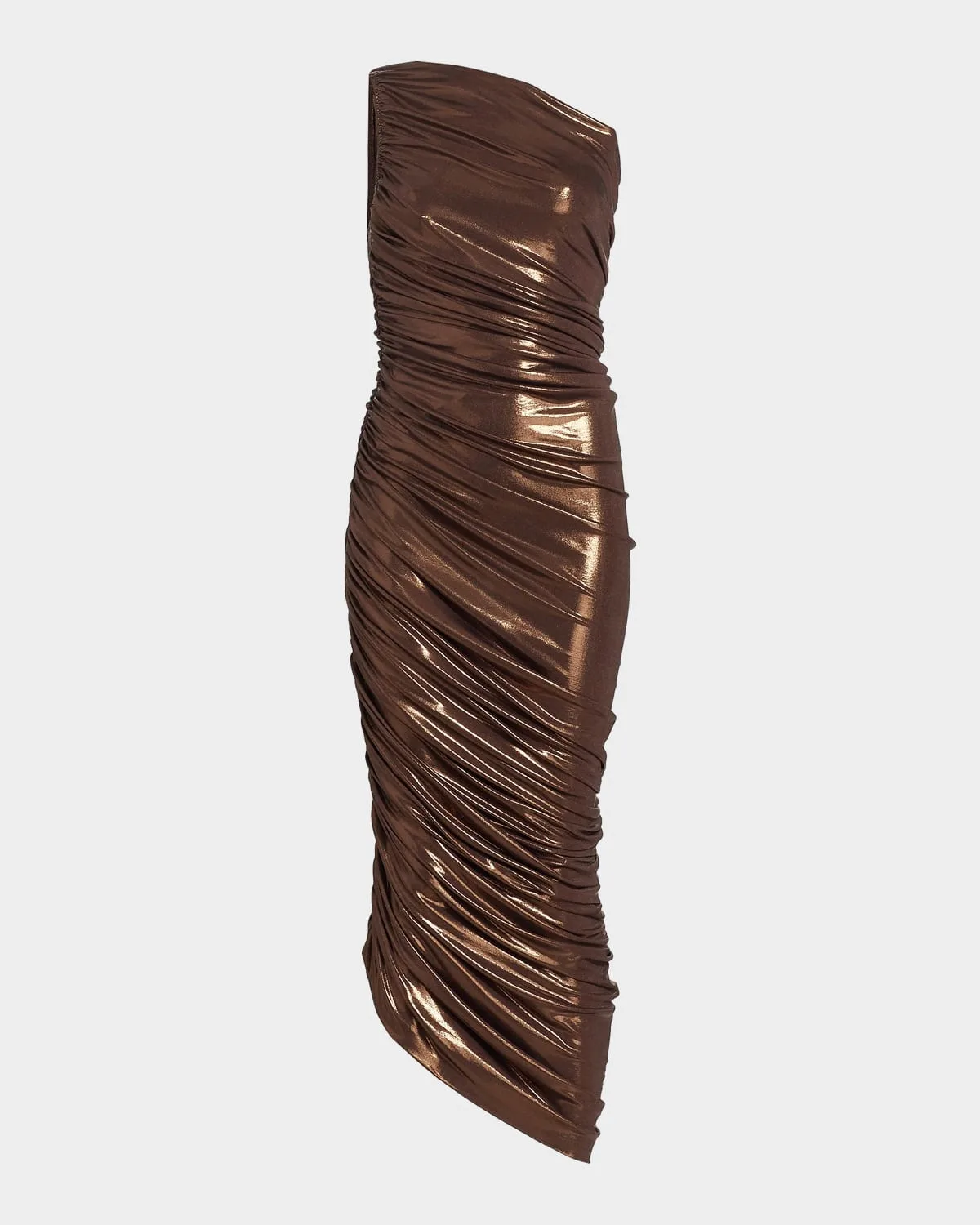 Diana Metallic One-Shoulder Midi Dress by Norma Kamali