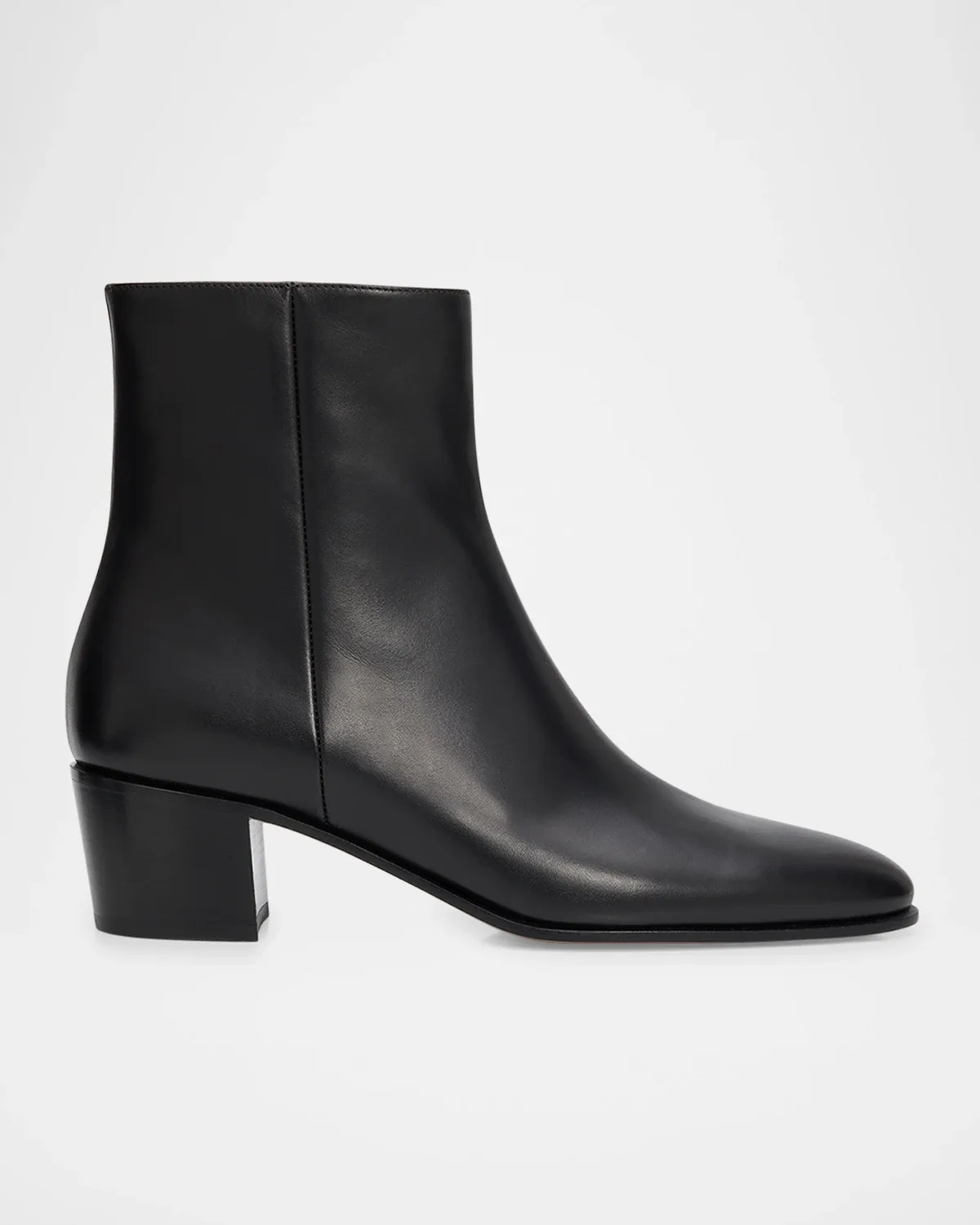 45mm Glove Leather Block-Heel Booties by Gianvito Rossi