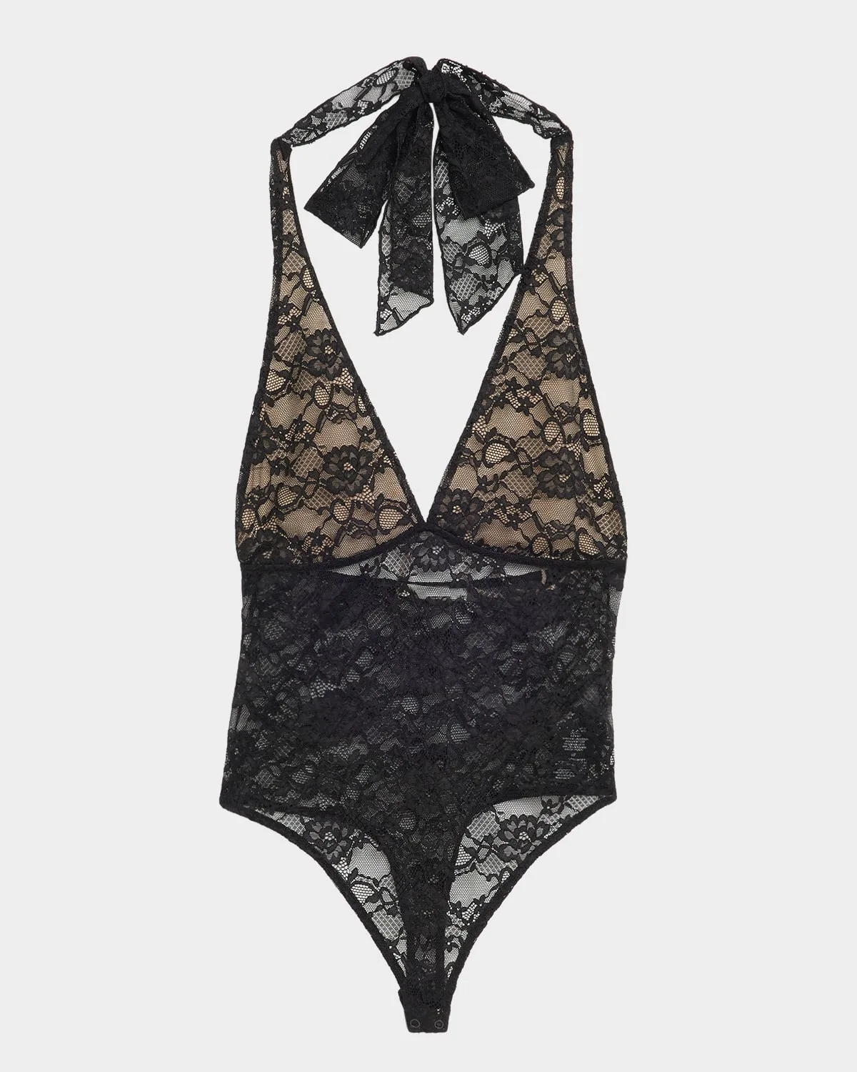 Lina Plunging V Lace Bodysuit by ALICE + OLIVIA
