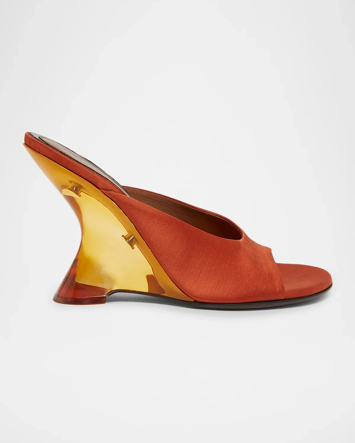 100mm Satin Wedge Mules by Dries Van Noten
