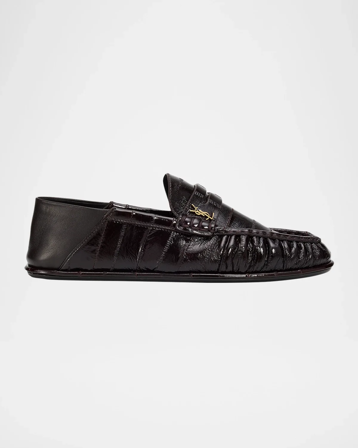 Le Eel Leather Penny Loafers by Saint Laurent