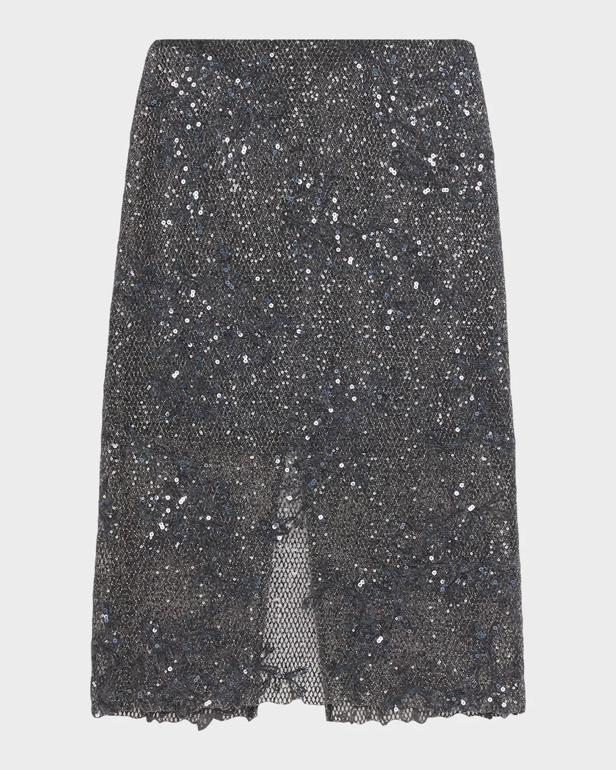 Lace Glow Embroidered Midi Skirt