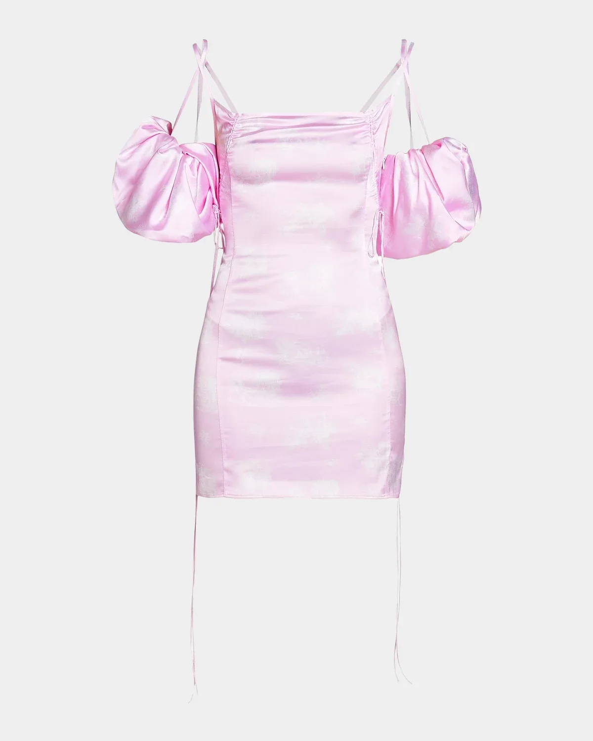 Chouchou Puff-Sleeve Satin Mini Dress by Jacquemus