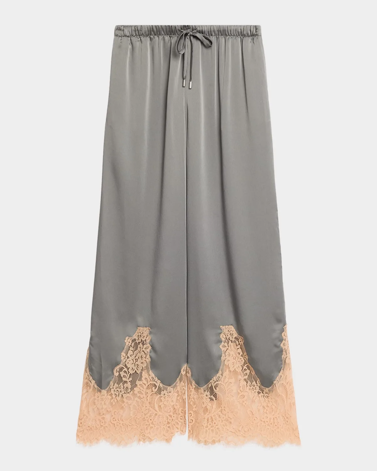 Mirel Lace-Trim Satin Pants by L & apos;Agence