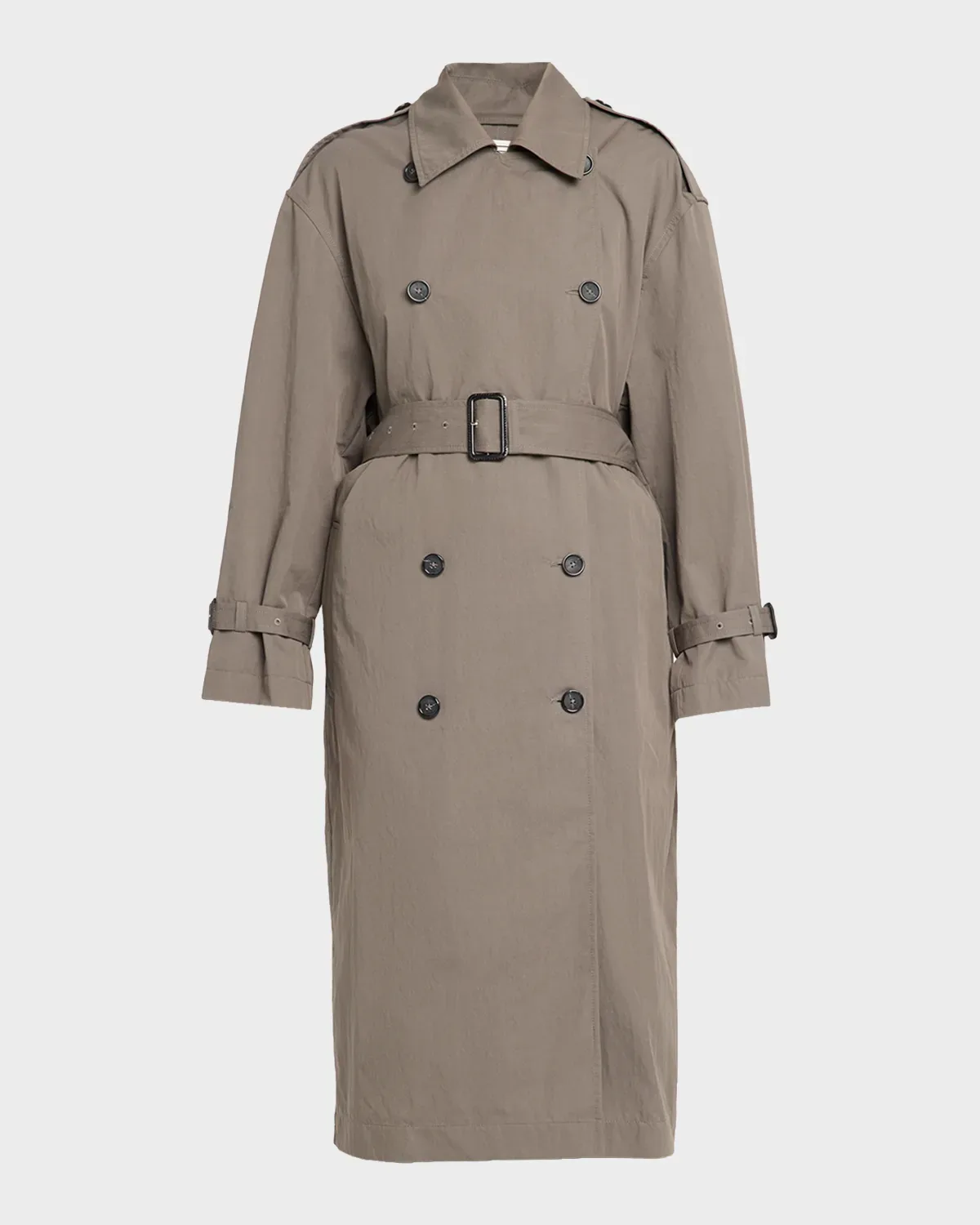 Crisp Cotton Belted Summer Trench Coat by Toteme