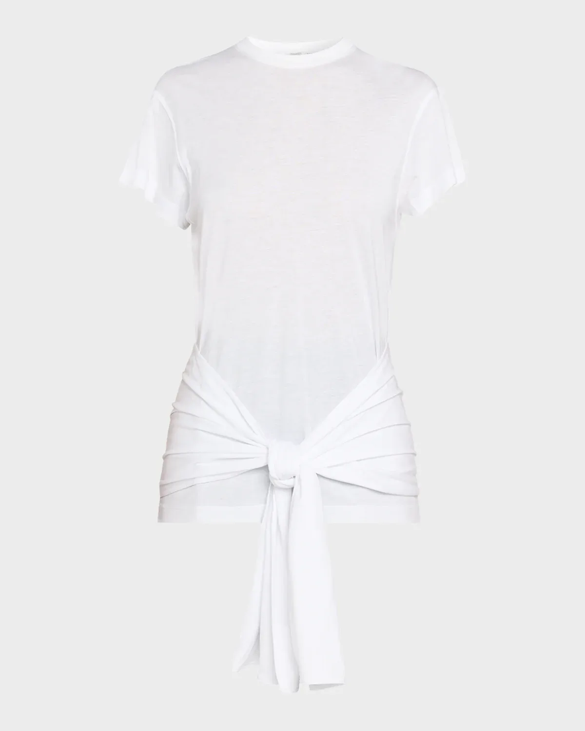 Tie-Waist Jersey Short-Sleeve T-Shirt by Toteme