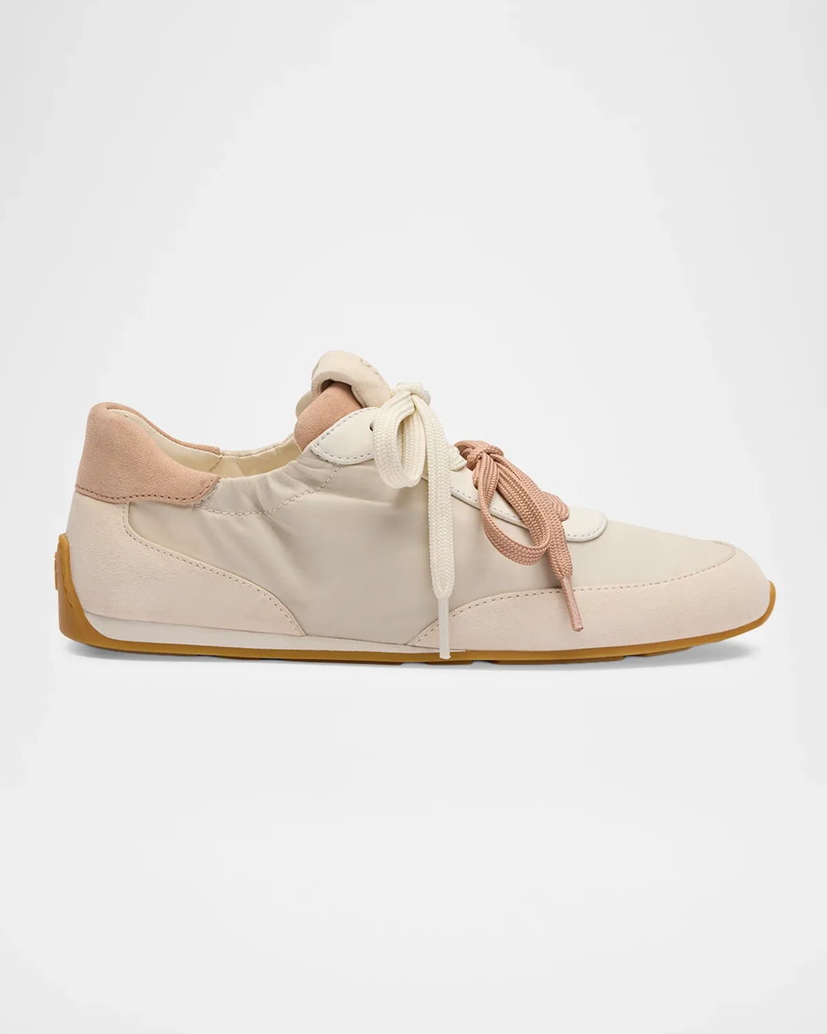 Bond Ruched Nylon and Suede Low-Top Sneakers