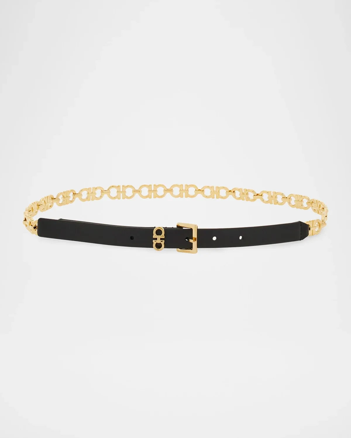 Gancini Chain & Leather Belt by Ferragamo