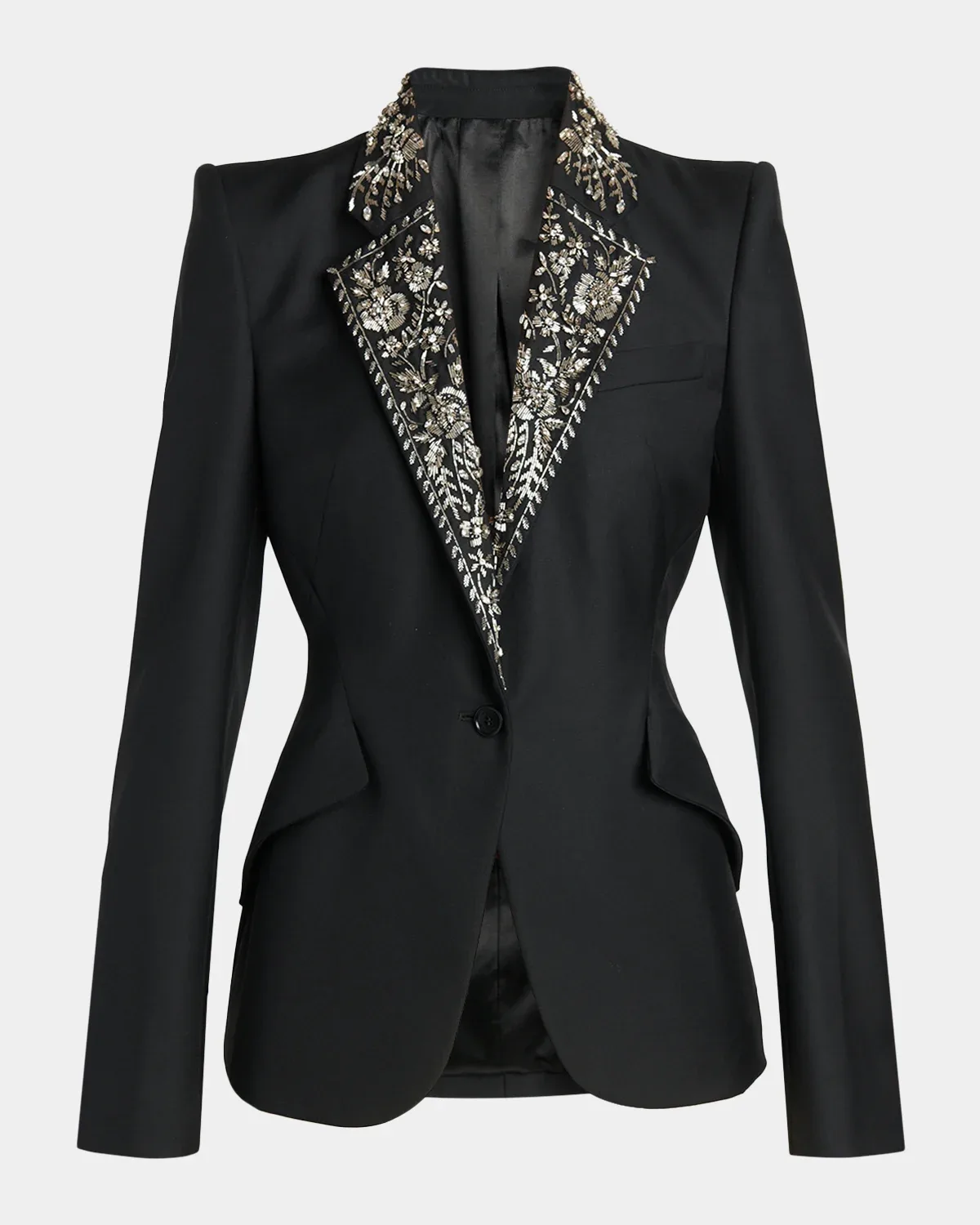 Beaded Lapel Single-Breasted Jacket by McQueen