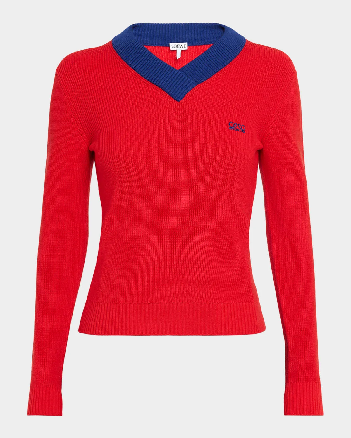 Bicolor V-Neck Sweater by Loewe