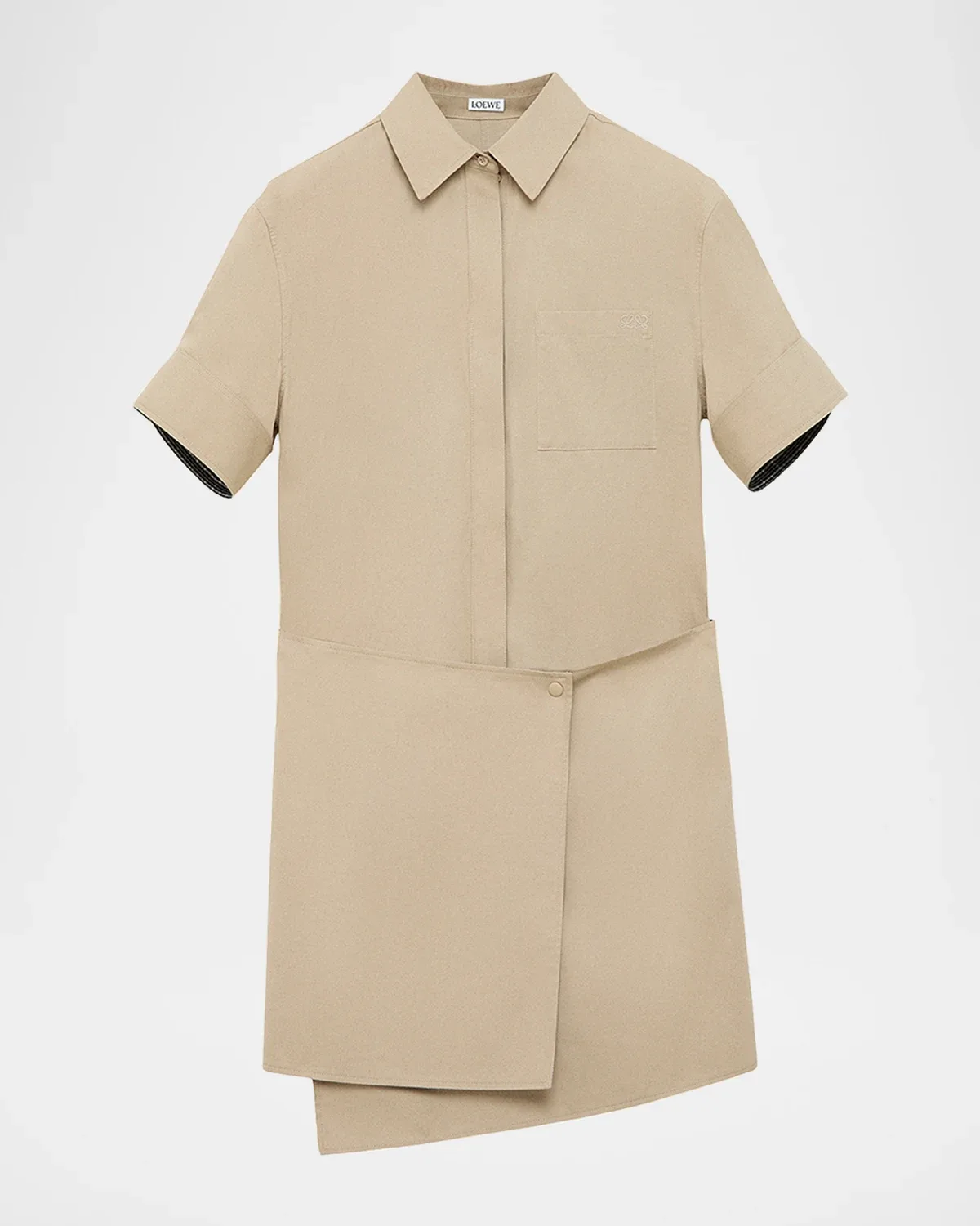 Wrapped Short-Sleeve Shirtdress by Loewe