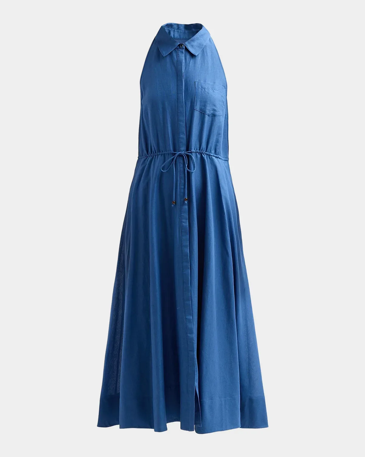 Tiana Linen-Cotton Drawstring Shirtdress by Toccin