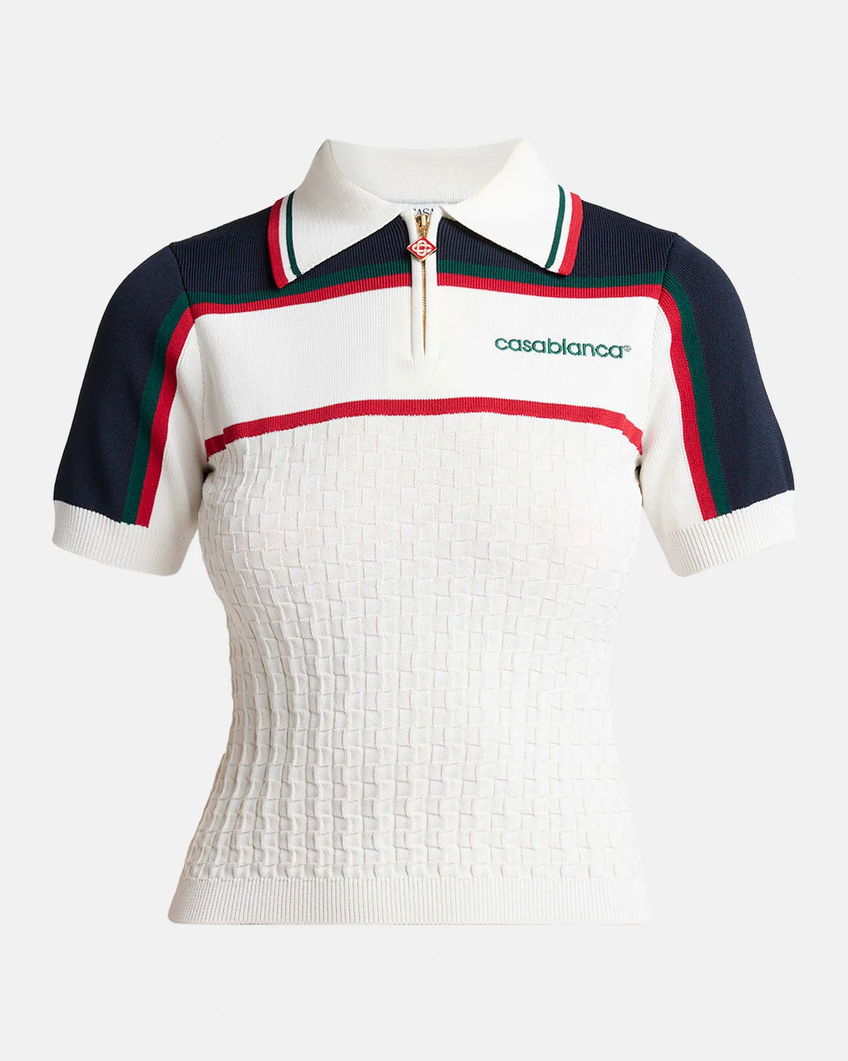 Knit Tennis Short-Sleeve Polo Shirt by Casablanca