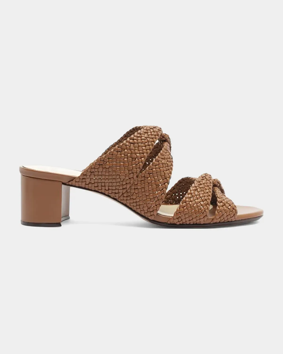 45mm Sabrina Leather Block Heel Slide Sandals
