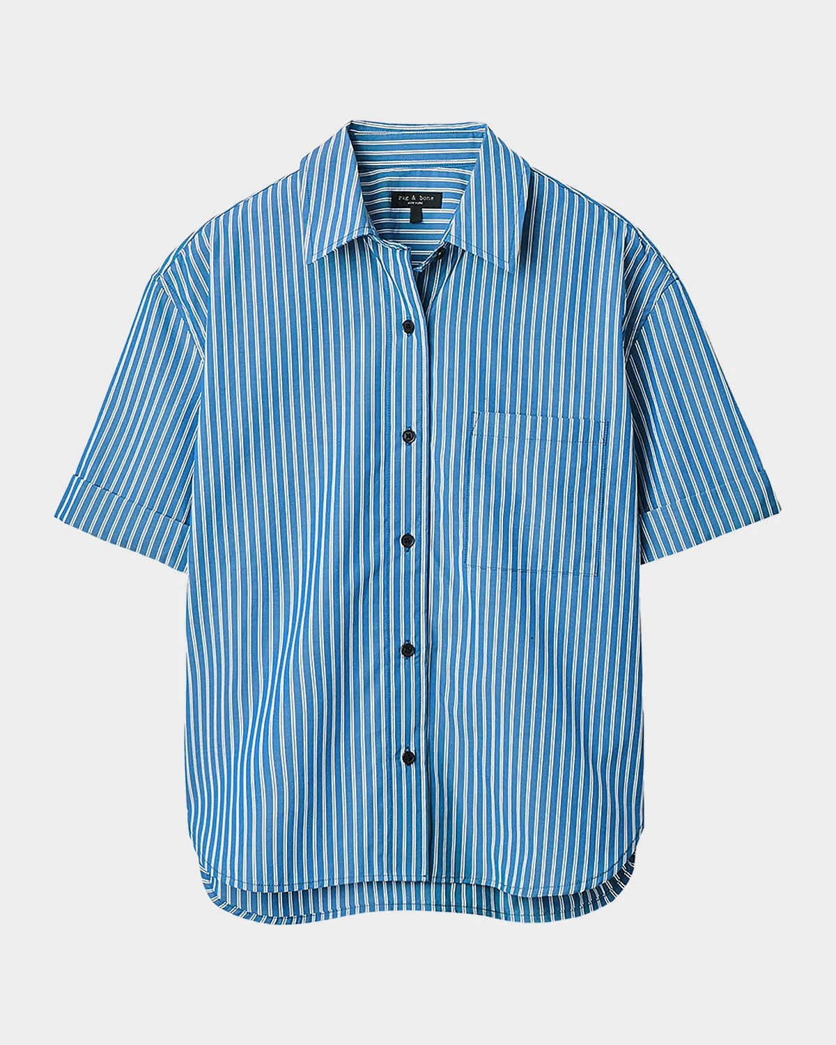Connie Short-Sleeve Striped Poplin Shirt by Rag & Bone