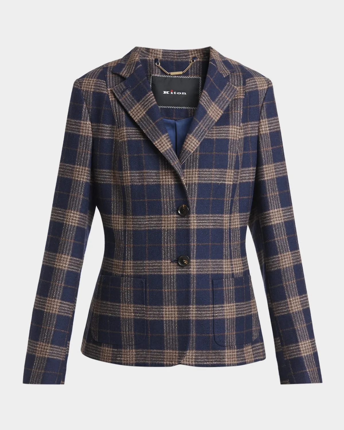 Plaid Single-Breasted Blazer by Kiton