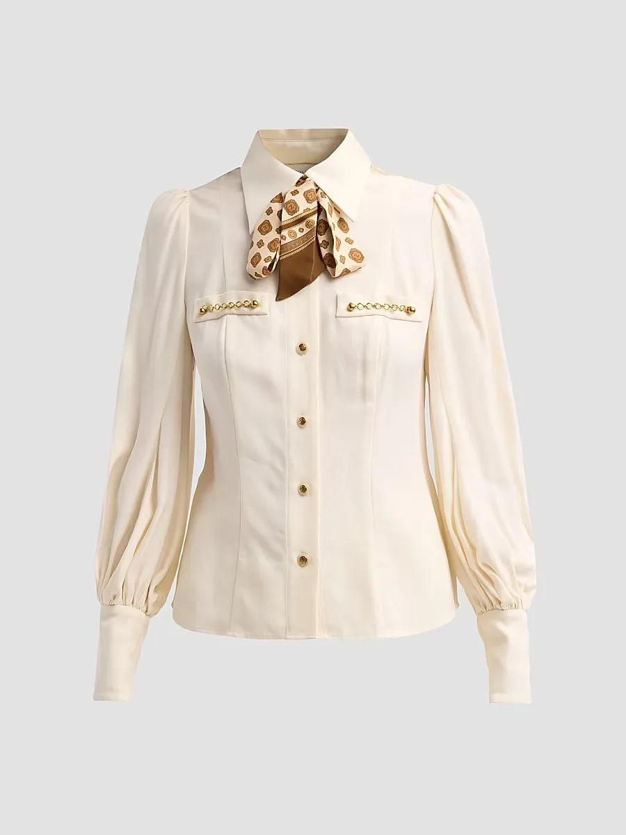 Utility Printed Tieneck Blouse by Zimmermann