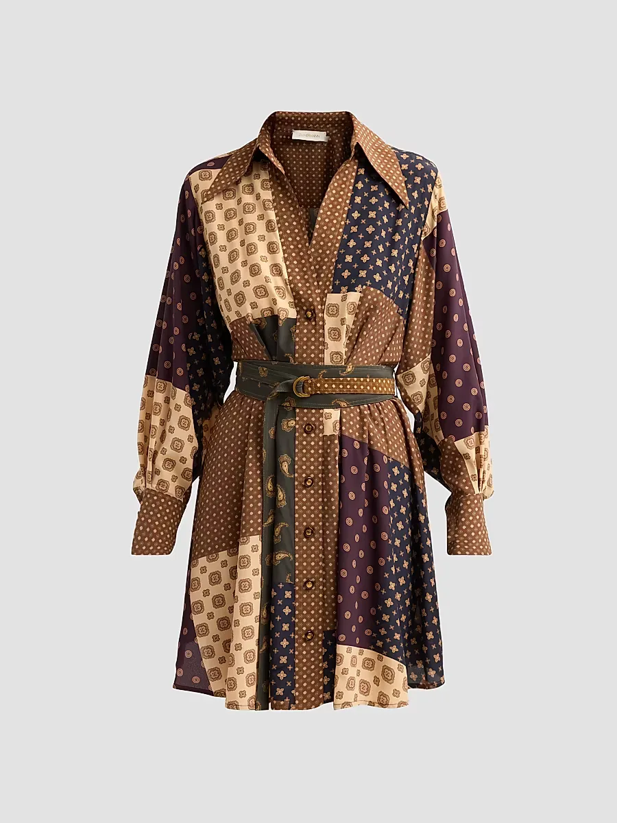 Patchwork Tuck Mini Dress by Zimmermann