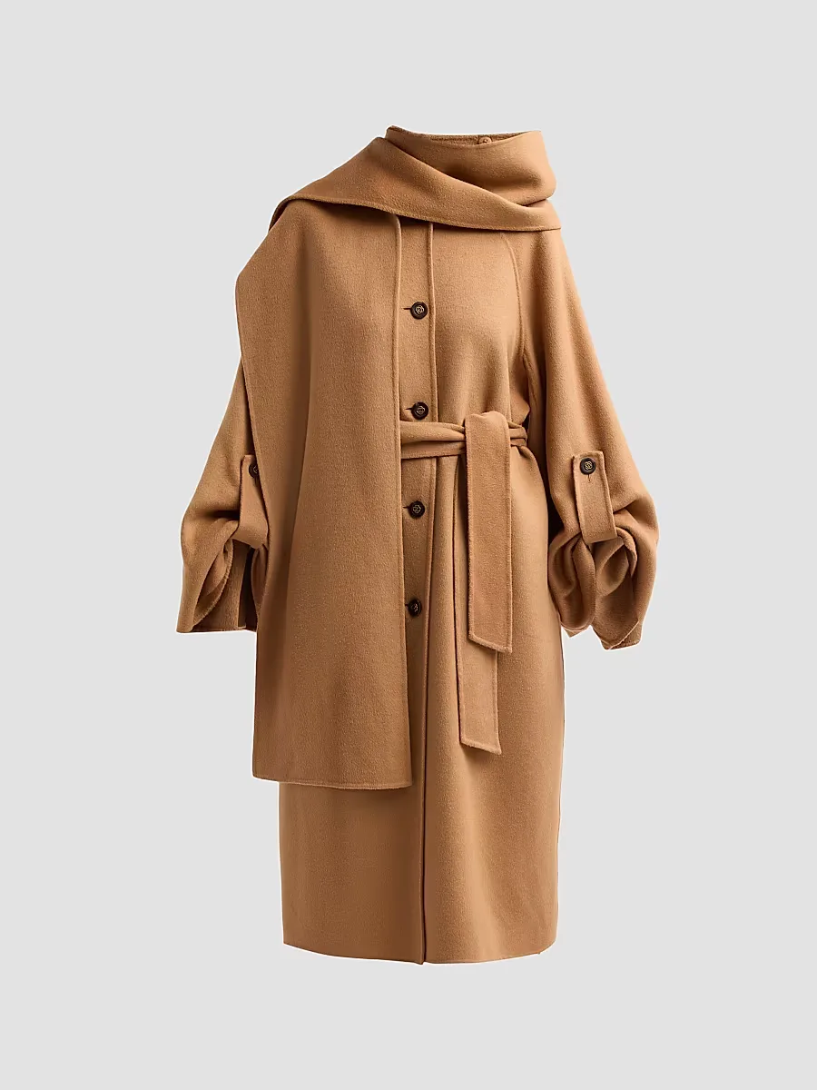 Valiant Wool Scarf Coat by Zimmermann
