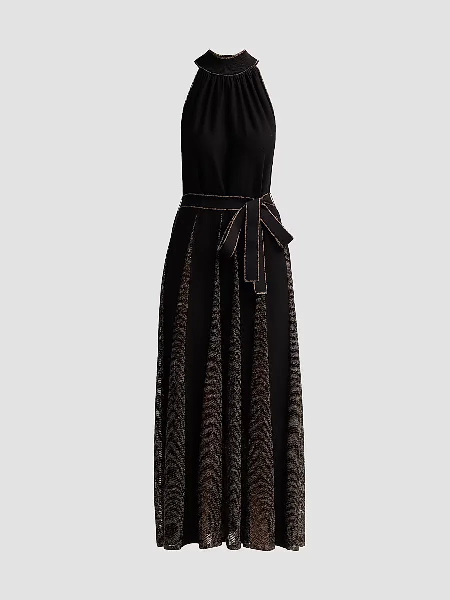 Valiant Metallic Halter Dress by Zimmermann