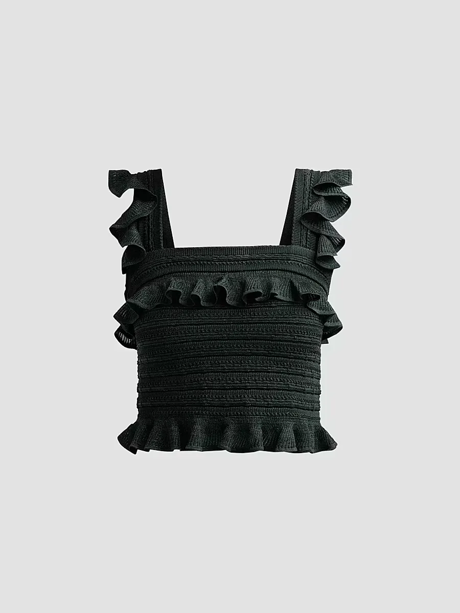Valiant Frill Knit Crop Cami by Zimmermann