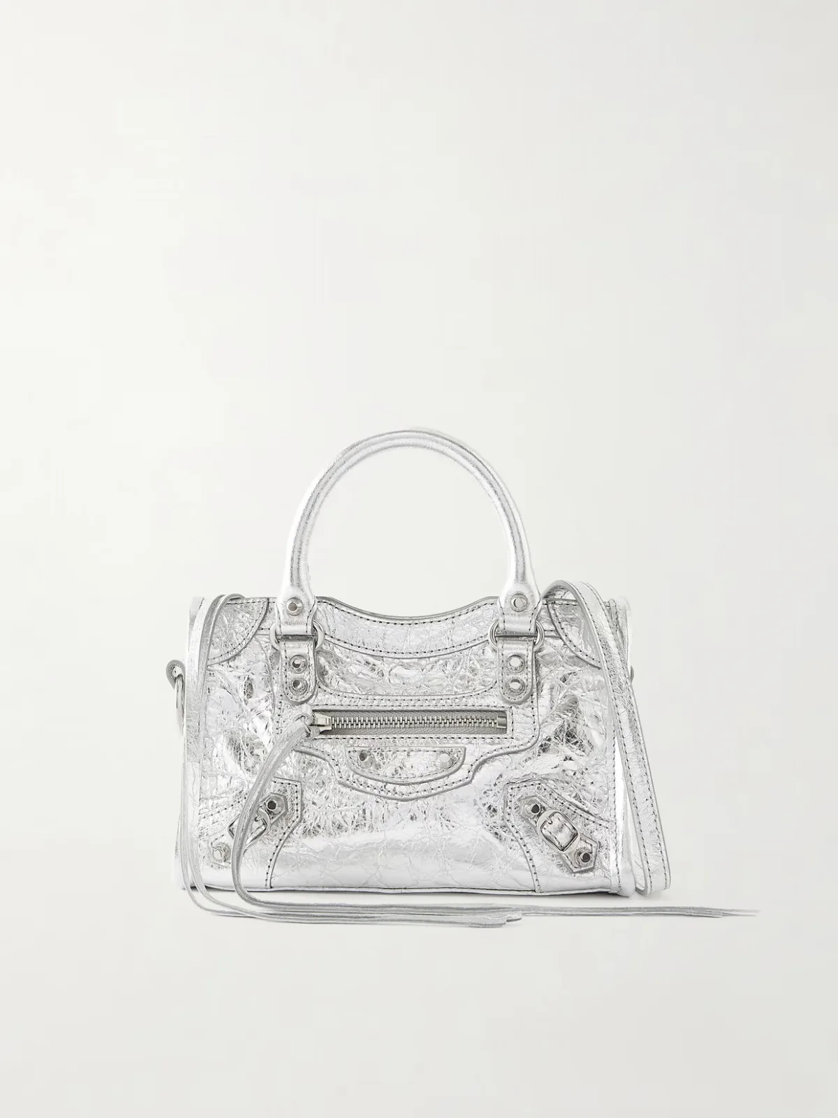 Le City Nano Embellished Crinkled-Leather Shoulder Bag by Balenciaga