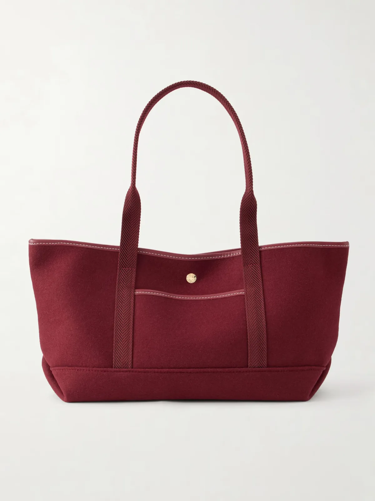 Club Leather-Trimmed Flannel Tote by RUE de VERNEUIL