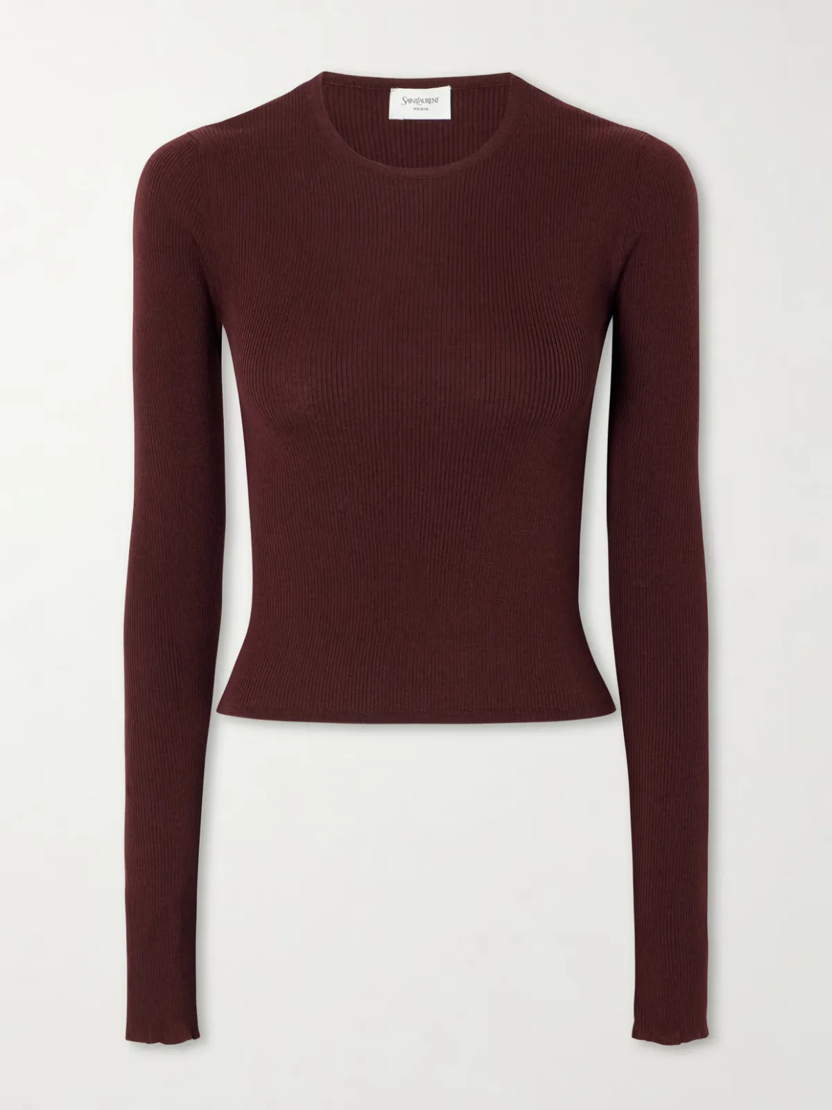 Ribbed Cashmere, Wool and Silk-Blend T-Shirt by SAINT LAURENT